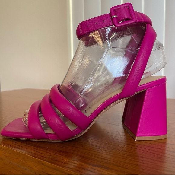 Antonio Melani Natessa Puff Strap Block Heel Sandal Magenta Size 6.5 - Picture 2 of 16